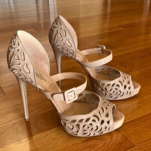 Valentino Women's Nude Cutout Heels, size EU 38